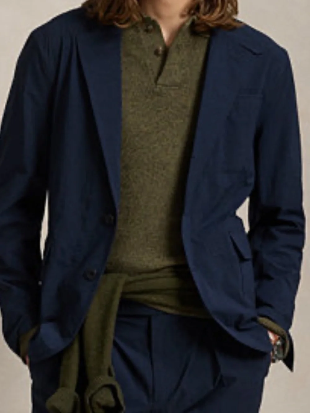 Vintage Polo Ralph Lauren Classic Navy Blazer Sz 44R Two Button vented Blazer